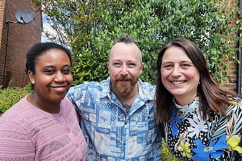 Chika and Mary with Cllr Rob Pitt