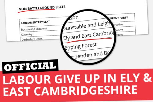 Labour give up in Ely and East Cambridgeshire