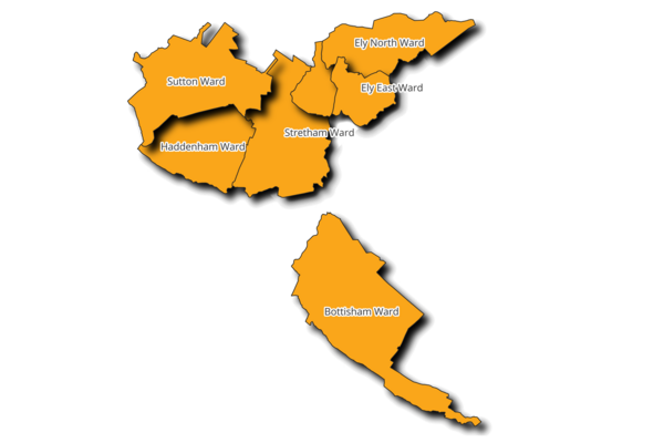 Map of district wards with Liberal Democrat Councillors