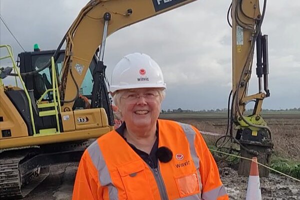 Charlotte visiting the site